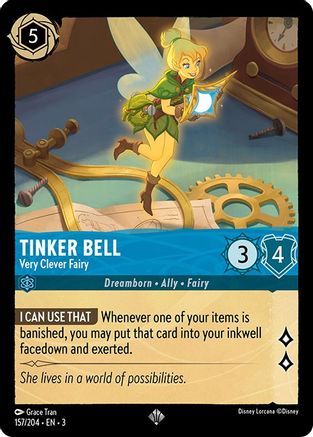 Tinker Bell - Very Clever Fairy (157/204) - Super Rare
