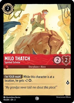 Milo Thatch - Spirited Scholar (115/204) - Common - Cold Foil