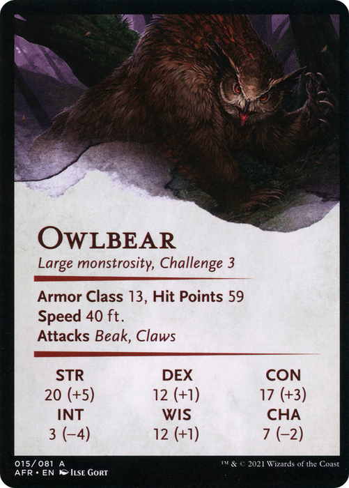 Owlbear // Owlbear (AAFR-015) - common (Borderless) - Foil