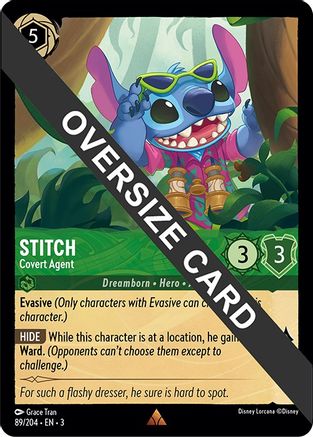 Stitch - Covert Agent (Oversized) (89/204) - Rare - Cold Foil