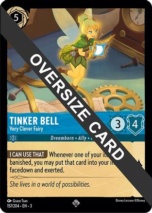 Tinker Bell - Very Clever Fairy (Oversized) (157/204) - Super Rare - Cold Foil