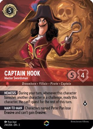 Captain Hook - Master Swordsman (Enchanted) (214/204) - Enchanted - Holofoil