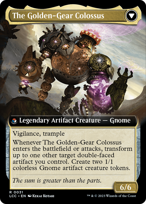 Tetzin, Gnome Champion // The Golden-Gear Colossus (LCC-031) - rare: (Extended Art) - Foil