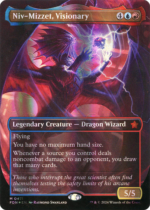 Niv-Mizzet, Visionary (FDN-411) - mythic (Borderless) - Foil