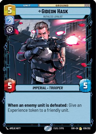 Gideon Hask - Ruthless Loyalist (036/252) - SOR - Rare - Foil
