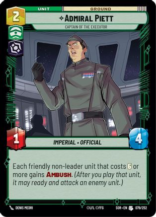 Admiral Piett - Captain of the Executor (079/252) - SOR - Uncommon
