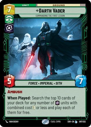 Darth Vader - Commanding the First Legion (087/252) - SOR - Legendary