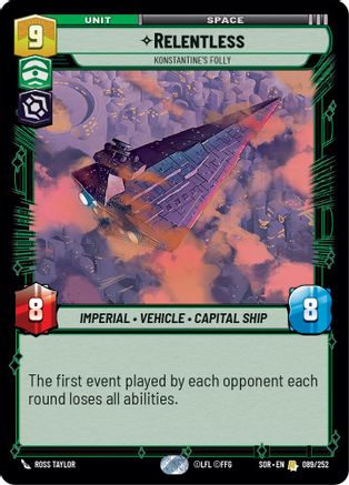 Relentless - Konstantine's Folly (089/252) - SOR - Rare - Foil