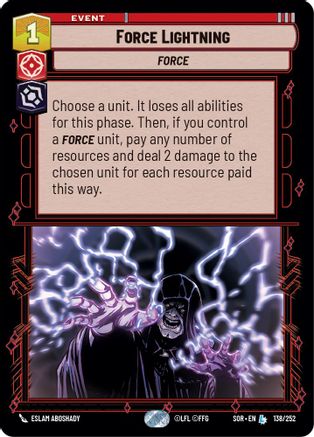 Force Lightning (138/252) - SOR - Legendary