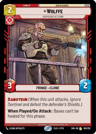 Wolffe - Suspicious Veteran (160/252) - SOR - Rare