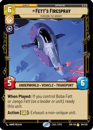Fett's Firespray - Pursuing the Bounty (184/252) - SOR - Rare