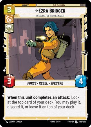 Ezra Bridger - Resourceful Troublemaker (192/252) - SOR - Uncommon - Foil