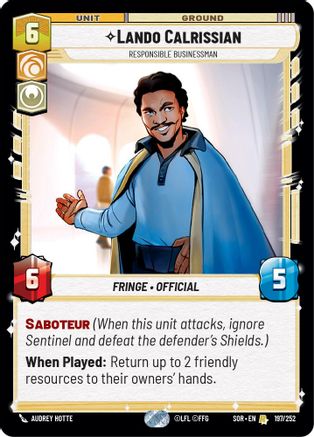 Lando Calrissian - Responsible Businessman (197/252) - SOR - Rare