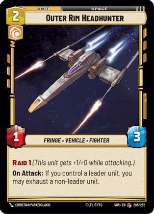 Outer Rim Headhunter (208/252) - SOR - Common