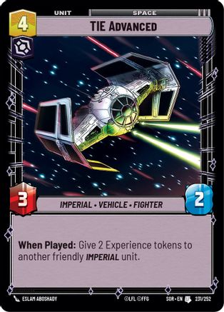 TIE Advanced (231/252) - SOR - Uncommon - Foil