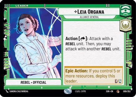 Leia Organa - Alliance General (009/252) - SOR - Common