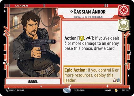 Cassian Andor - Dedicated to the Rebellion (013/252) - SOR - Rare