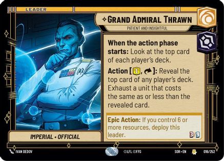 Grand Admiral Thrawn - Patient and Insightful (016/252) - SOR - Rare