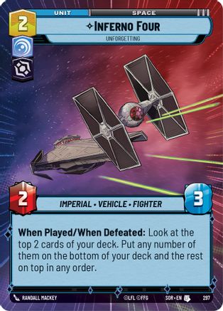 Inferno Four - Unforgetting (Hyperspace) (297) - SOR - Uncommon - Foil