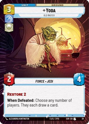 Yoda - Old Master (Hyperspace) (311) - SOR - Uncommon