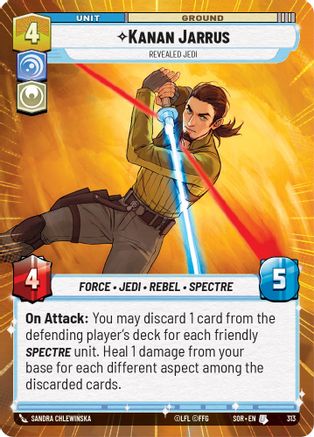 Kanan Jarrus - Revealed Jedi (Hyperspace) (313) - SOR - Uncommon