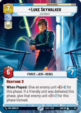 Luke Skywalker - Jedi Knight (Hyperspace) (317) - SOR - Legendary - Foil