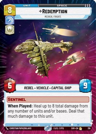 Redemption - Medical Frigate (Hyperspace) (318) - SOR - Rare - Foil