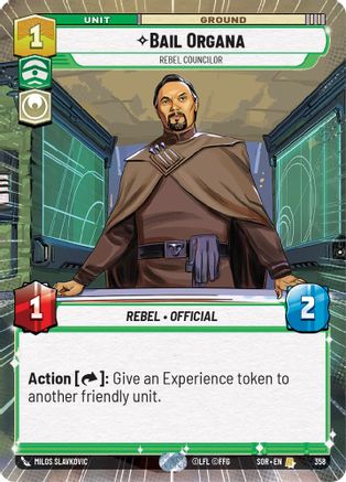 Bail Organa - Rebel Councilor (Hyperspace) (358) - SOR - Rare