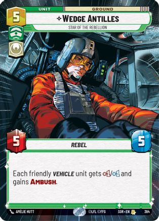 Wedge Antilles - Star of the Rebellion (Hyperspace) (364) - SOR - Rare - Foil