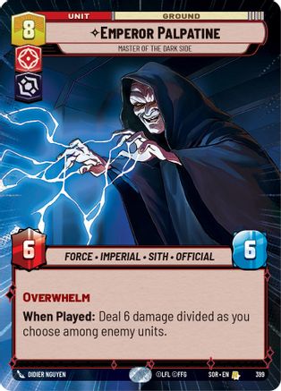 Emperor Palpatine - Master of the Dark Side (Hyperspace) (399) - SOR - Rare - Foil