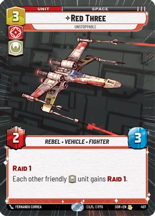 Red Three - Unstoppable (Hyperspace) (407) - SOR - Rare