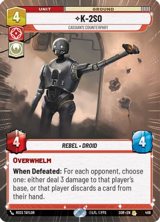K-2SO - Cassian's Counterpart (Hyperspace) (408) - SOR - Rare
