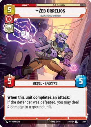 Zeb Orrelios - Headstrong Warrior (Hyperspace) (409) - SOR - Uncommon - Foil