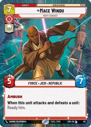 Mace Windu - Party Crasher (Hyperspace) (412) - SOR - Legendary - Foil