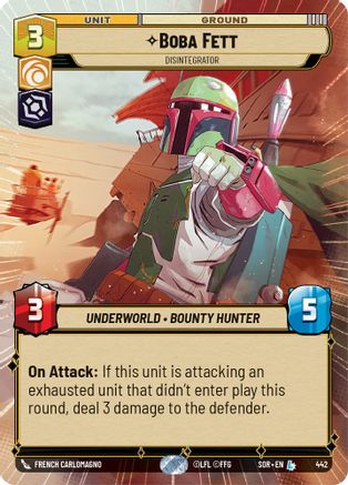 Boba Fett - Disintegrator (Hyperspace) (442) - SOR - Legendary - Foil