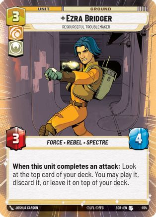 Ezra Bridger - Resourceful Troublemaker (Hyperspace) (454) - SOR - Uncommon - Foil
