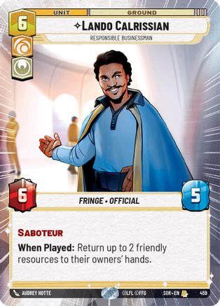 Lando Calrissian - Responsible Businessman (Hyperspace) (459) - SOR - Rare - Foil