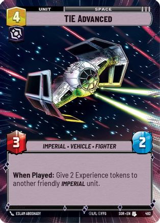 TIE Advanced (Hyperspace) (492) - SOR - Uncommon - Foil