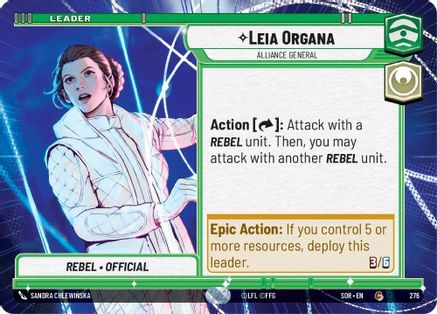 Leia Organa - Alliance General (Hyperspace) (276) - SOR - Common