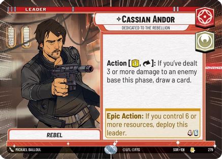 Cassian Andor - Dedicated to the Rebellion (Hyperspace) (279) - SOR - Rare