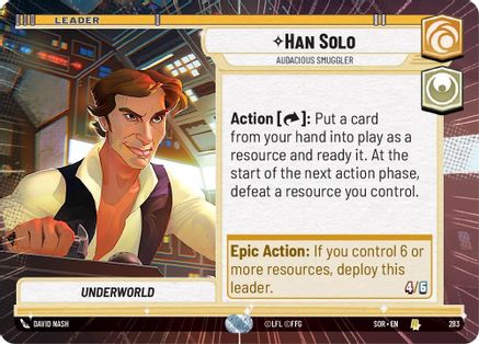 Han Solo - Audacious Smuggler (Hyperspace) (283) - SOR - Rare