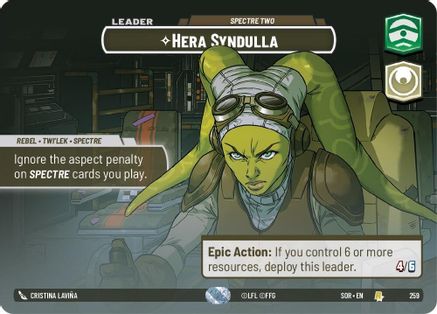 Hera Syndulla - Spectre Two (Showcase) (259) - SOR - Rare - Foil