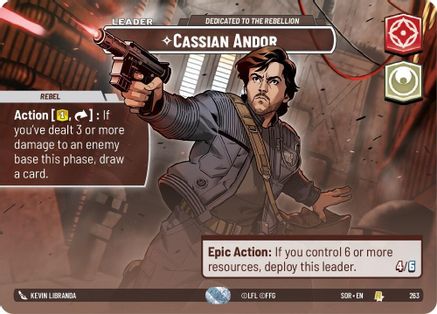 Cassian Andor - Dedicated to the Rebellion (Showcase) (263) - SOR - Rare - Foil