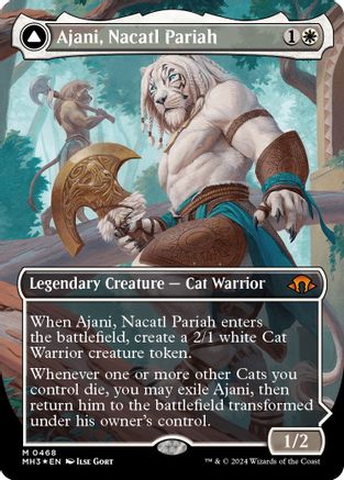Ajani, Nacatl Pariah // Ajani, Nacatl Avenger (MH3-468) - mythic (Borderless) - Foil