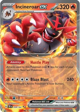 Incineroar ex (034/162) - STF  - Double Rare - Holofoil