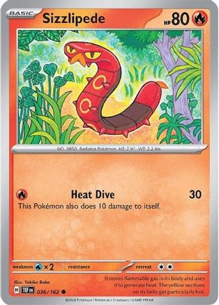 Sizzlipede (036/162) - STF  - Common - Reverse Holofoil