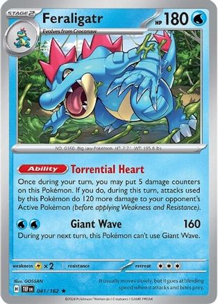 Feraligatr (041/162) - STF  - Rare - Reverse Holofoil