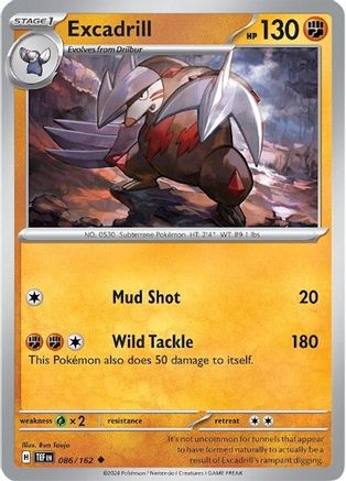 Excadrill (086/162) - STF  - Uncommon - Reverse Holofoil