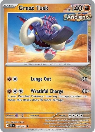 Great Tusk (096/162) - STF  - Uncommon - Reverse Holofoil
