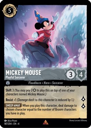 Mickey Mouse - Playful Sorcerer (187/204) - Rare